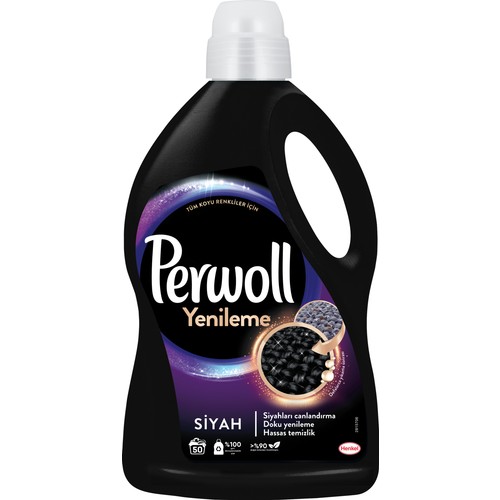 Perwoll Hassas Bakım Sıvı Çamaşır Deterjanı 3L (50 Yıkama) Siyah Yenileme