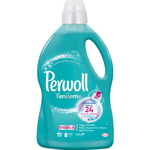 Perwoll Hassas Bakım Sıvı Çamaşır Deterjanı 3L (50 Yıkama) Ferahlık Yenileme