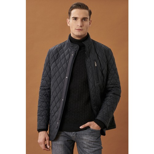 ALTINYILDIZ CLASSICS Erkek Lacivert Standart Fit Soğuk Geçirmez Kışlık Overcoat Mont