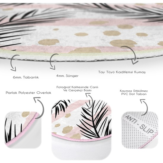 Real Homes Beyaz Zeminde Gold Detaylı Yaprak Desenli Dijital Fiyatı