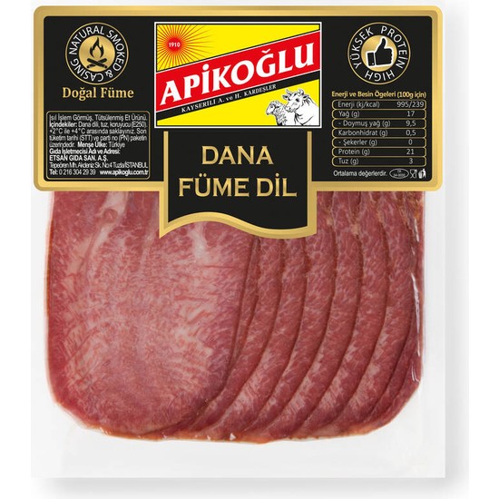 Apikoğlu Dilimli Dana Füme Dil 70 gr