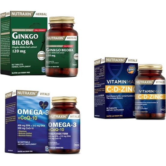 Ginkgo Biloba 60 Tablet+Omega 3 +Coq10(Koenzim)60 Fiyatı