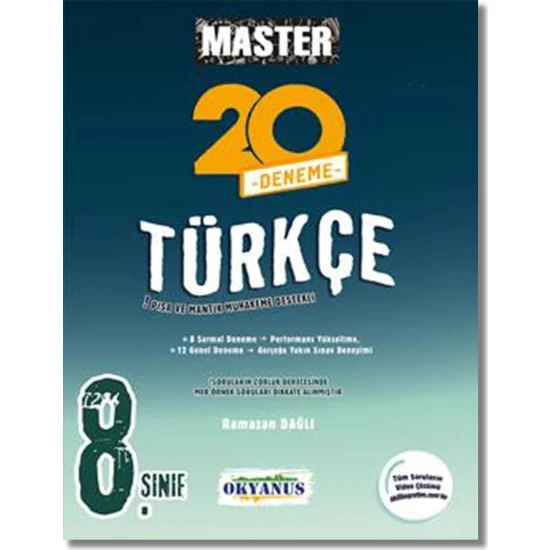 Okyanus Yayınları Okyanus Yayıncılık 8. Sınıf Master 20 Türkçe Denemesi