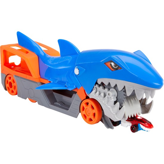 Hot Wheels Köpek Balığı Taşıyıcı Oyun Seti, 1 Adet 1:64 Ölçekli Araba İçerir, 4-8 Yaş Arası Çocuklar İçin GVG36