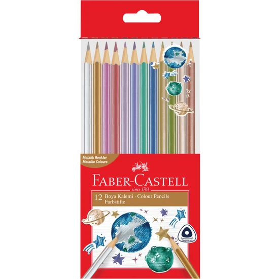 Faber-Castell Üçgen Boya Kalemi Metalik 12'li