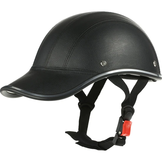 KKmoon Beyzbol Şapkası Yarım Motosiklet Kaskı - Siyah (Yurt Dışından)