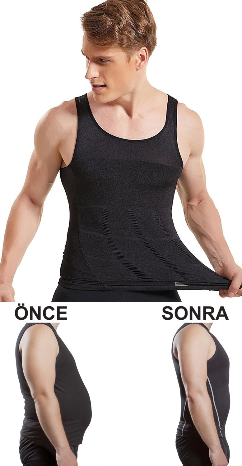 TangModa Erkek Korse Atlet Bel Korsesi Toparlayıcı 2 Li Set Inceltici Korse Atlet