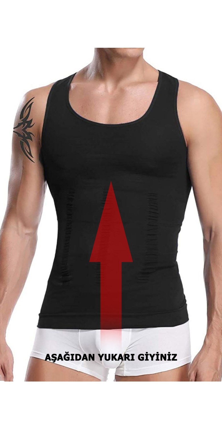 TangModa Erkek Korse Atlet Bel Korsesi Toparlayıcı 2 Li Set Inceltici Korse Atlet görsel 8