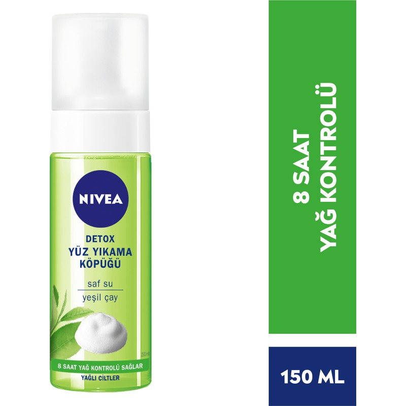 Nivea Yüz Temizleyici Yıkama Köpüğü Detox Yağlı Ciltler;150ml; ; Yeşil Çay