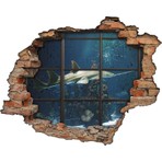 Renkselart Deniz Dibi, Okyanus, Kırık Cam, Tuğla 3D Görünümlü Duvar Sticker