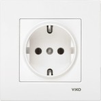 Viko 90967008 - Karre Beyaz Çerçeveli Topraklı Elektrik Prizi Yüksek Dayanıklılık ve Modern Tasarım