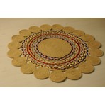 Model Halı Milda Jüt Halı Kilim 04 90x90cm Hasır El Örgüsü Yuvarlak