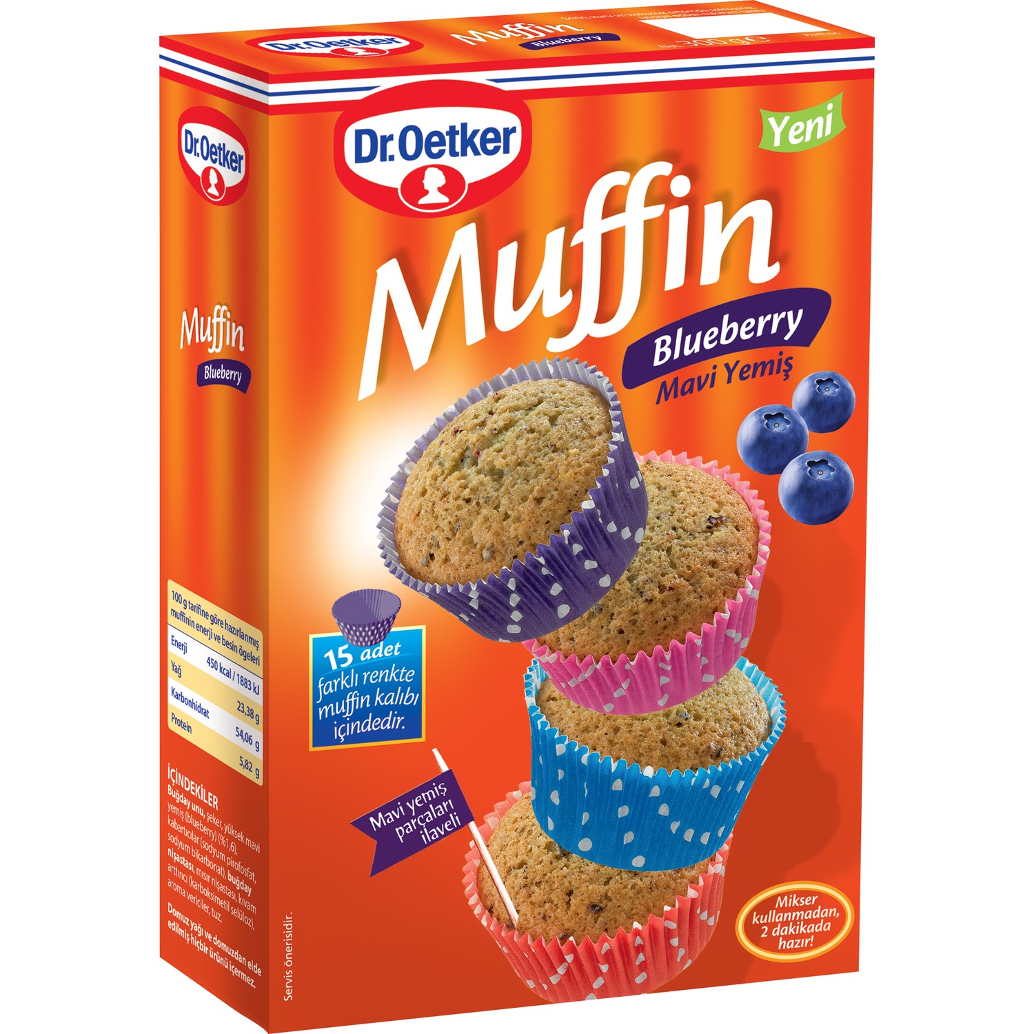 Dr. Oetker Muffin Mavi Yemiş Blueberry 300 gr Fiyatı