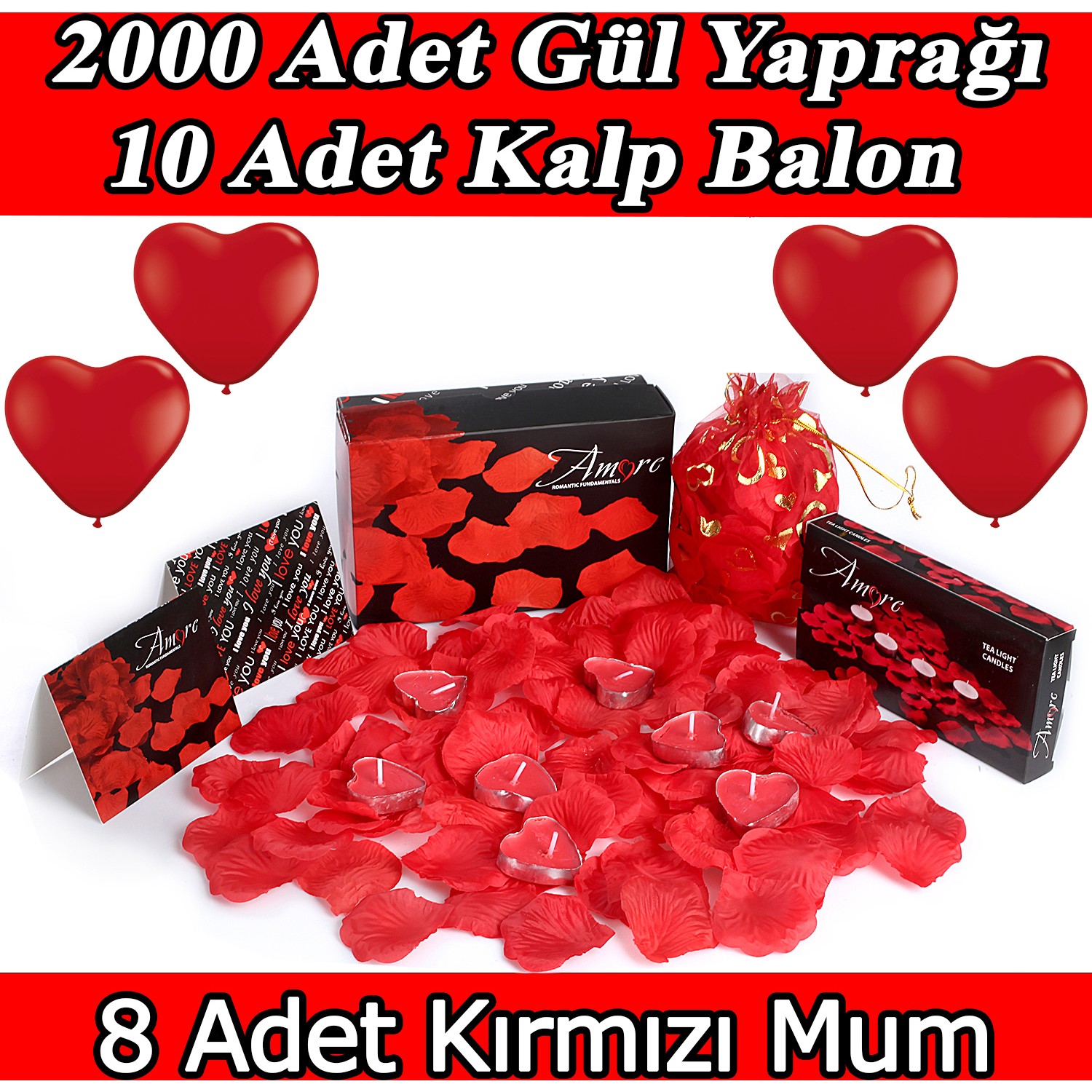 Chavin 2000 Adet Gül Yaprağı Gül Yaprakları Mum Kalp Balon Fiyatı 