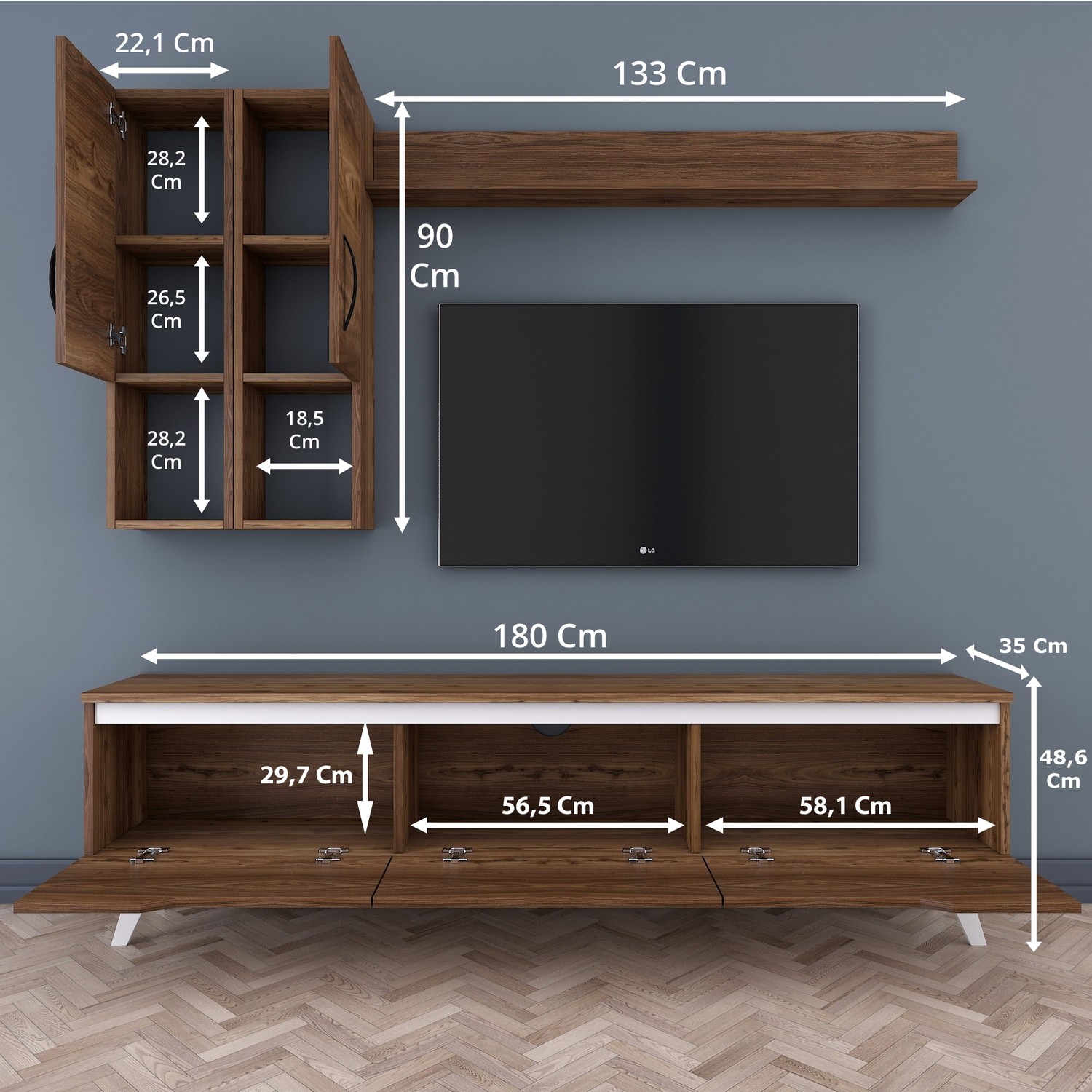 Rani D1 Duvar Raflı Kitaplıklı Tv Ünitesi Duvara Monte Fiyatı Rani D1 Duvar Raflı Kitaplıklı Tv Ünitesi Duvara Monte Fiyatı