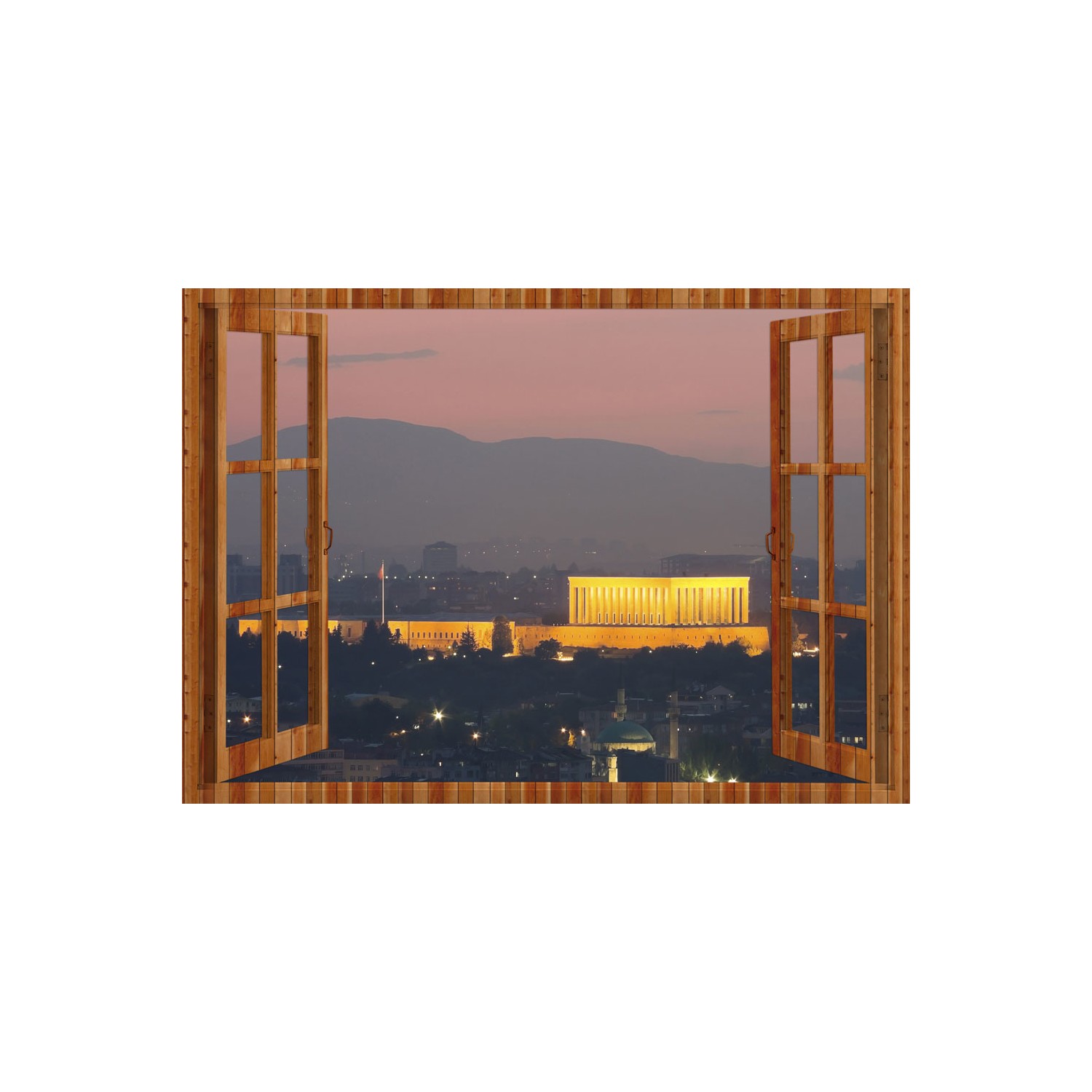 Tilki Dünyası Pencereden Anıtkabir Duvar Sticker, 3 Boyutlu Fiyatı
