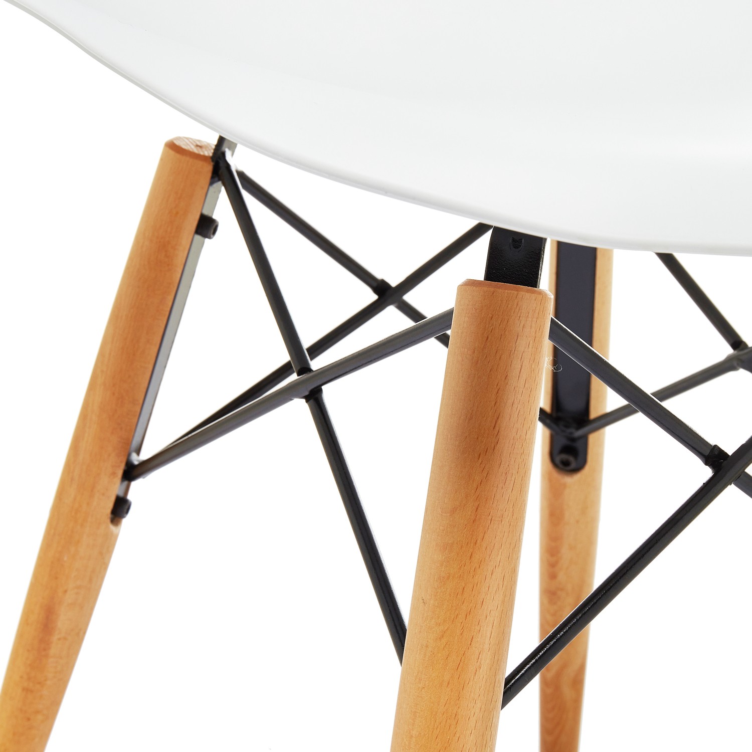 Seduna Beyaz Eames Sandalye 2 Adet Natural Ahşap Seduna Beyaz Eames Sandalye 2 Adet Natural Ahşap