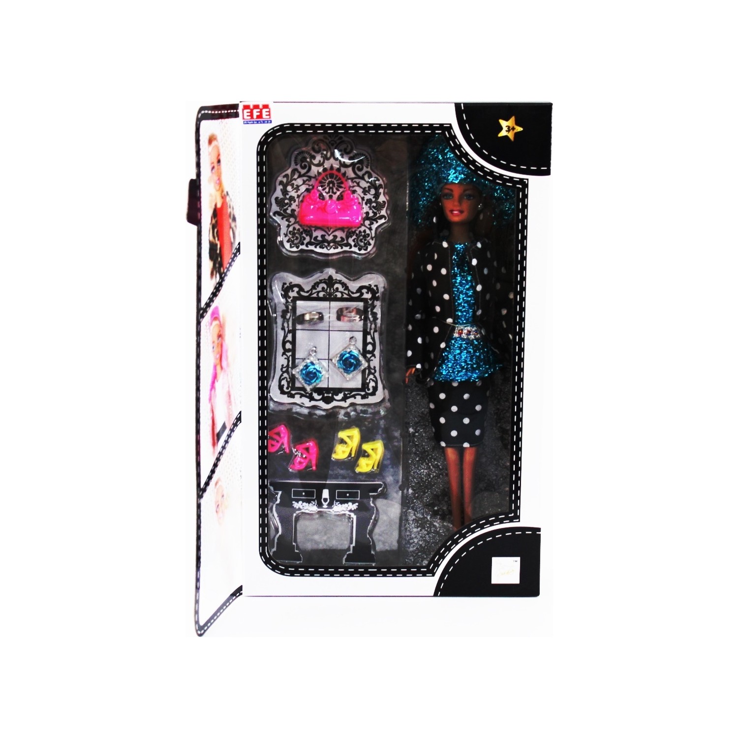 Efe Oyuncak Vip Barbie Et Bebek Aksesuarlı Set Mavi Simli