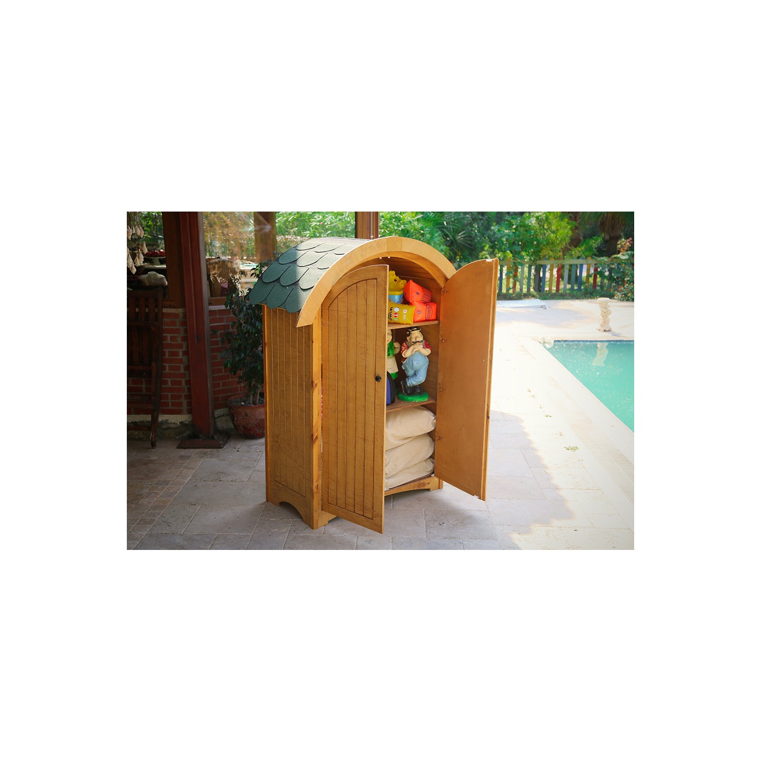 Mandu Ahşap Bahçe Dolabı (Radyus Çatı) Fiyatı Taksit