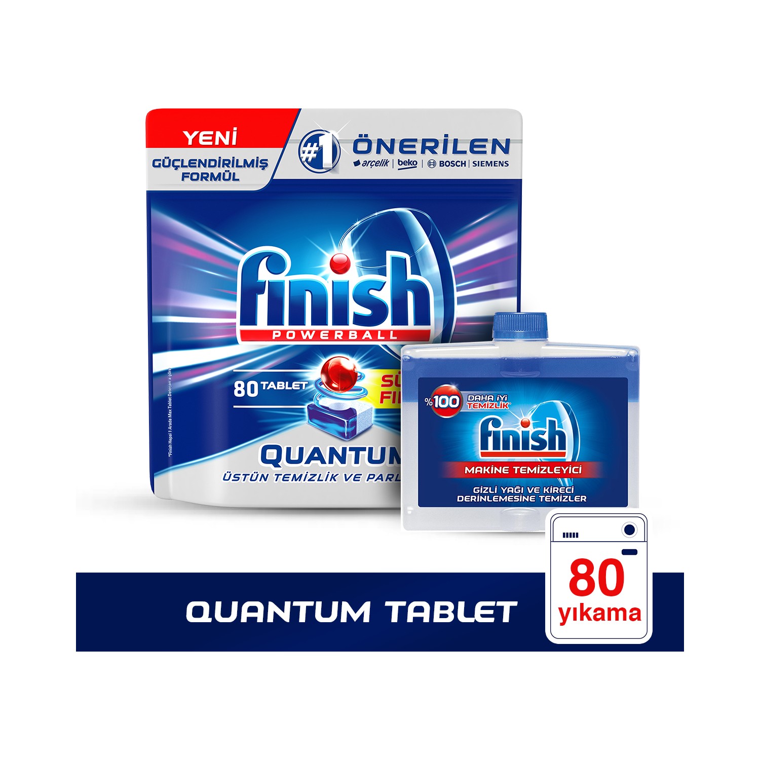 Finish Quantum 80 Tablet Bulaşık Makinesi Deterjanı + Makine Fiyatı