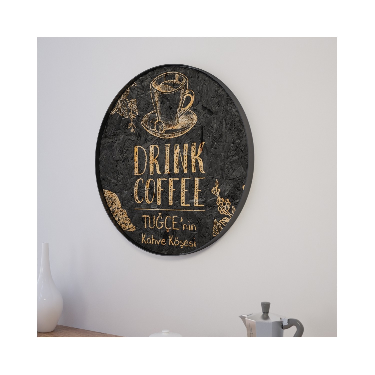 Henip Retro Tablo Kişiye Özel Kahve Köşesi Metal ve Fiyatı