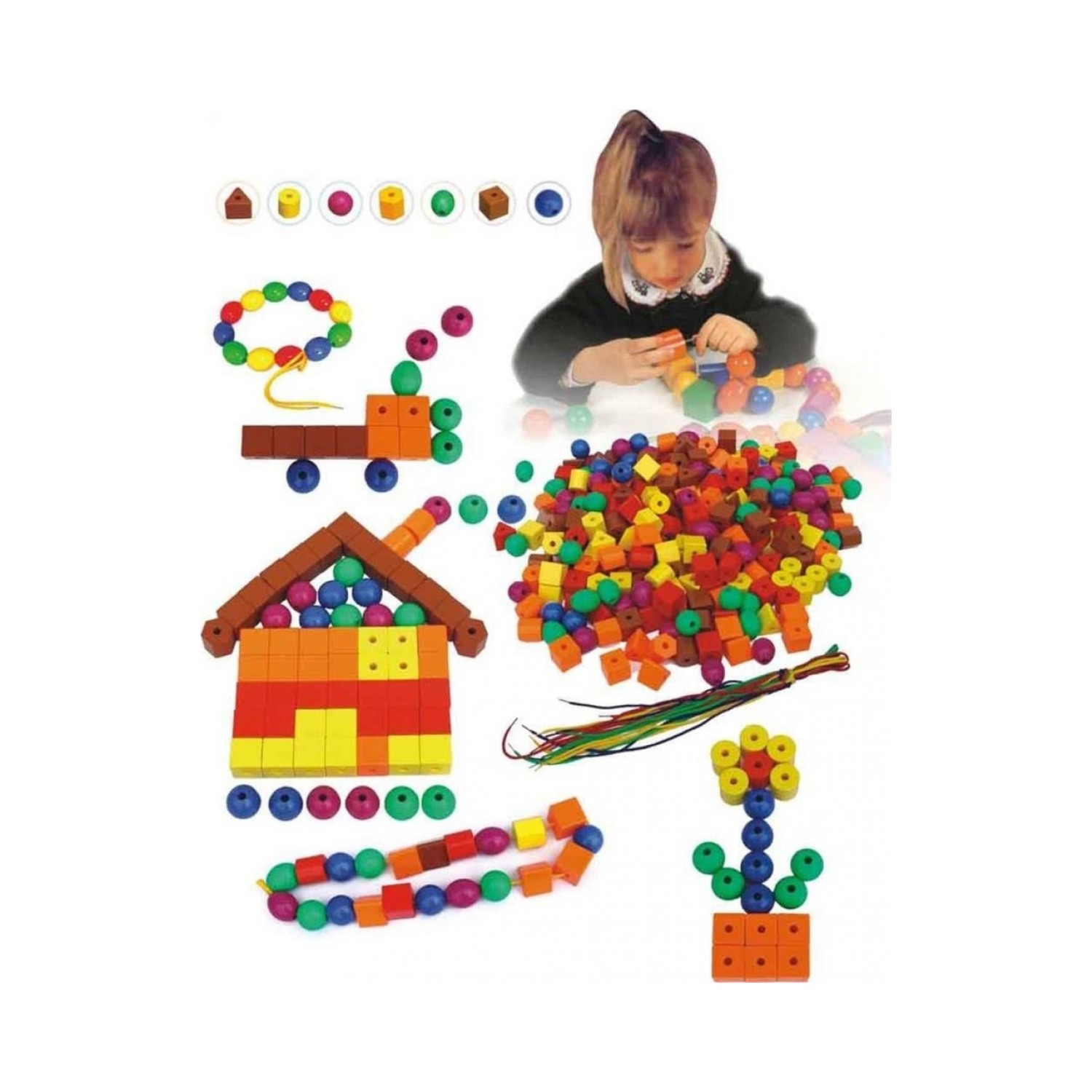 Qıanlı İpe Şekil Ve Boncuk Dizme Oyunu Zeka Oyunları