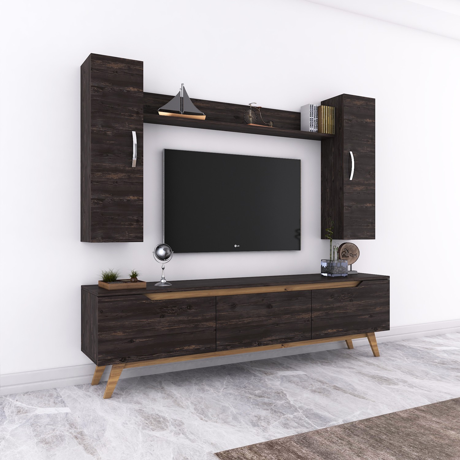 Rani D1 Duvar Raflı Kitaplıklı Tv Ünitesi Duvara Monte Fiyatı Rani D1 Duvar Raflı Kitaplıklı Tv Ünitesi Duvara Monte Fiyatı