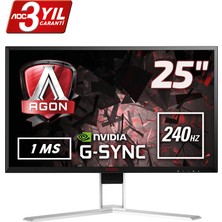 AOC AGON AG251FG 240 Hz 24.5" 1ms (HDMI+Display) G-Sync Full HD LED Oyuncu Monitör