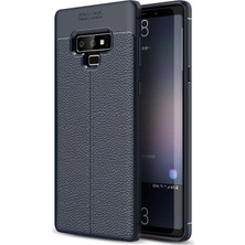 Microsonic Samsung Galaxy Note 9 Kılıf Deri Dokulu Silikon Lacivert