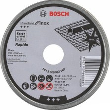 Bosch - Standard Seri Inox (Paslanmaz Çelik) İçin Düz Kesme Diski (Taş) – Rapido - Wa 60 T Bf, 115 Mm, 22,23 Mm, 1,0 Mm