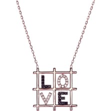 Sanroza E2568 Aşk Gümüş Kolye