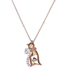 Sanroza E2776 Kedi Gümüş Kolye