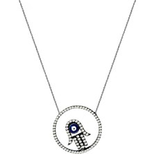 Sanroza K343 Fatma Ana Eli Gümüş Kolye