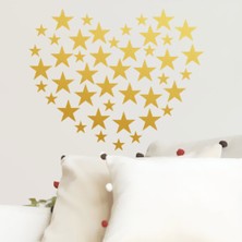 Tilki Dünyası 140 Adet Altın Yıldız Set Duvar Sticker