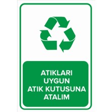 Renkli Reklam Atıkları Uygun Atık Kutusuna Atalım Levhası (Sac Malzeme)