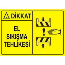 Renkli Reklam Dikkat El Sıkışma Tehlikesi Levhası (Sac Malzeme)