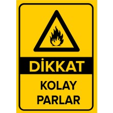 Renkli Reklam Dikkat Kolay Parlar Levhası (Sac Malzeme)