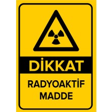 Renkli Reklam Dikkat Radyoaktif Madde Levhası (Sac Malzeme)