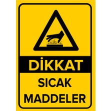 Renkli Reklam Dikkat Sıcak Maddeler Levhası (Sac Malzeme)