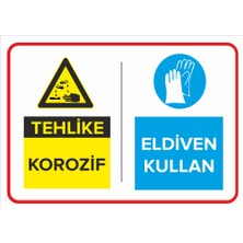 Renkli Reklam Tehlike Krozif Eldiven Kullan Levhası (Sac Malzeme)