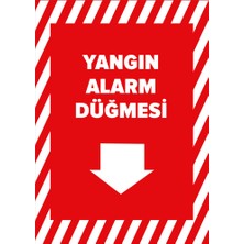 Renkli Reklam Yangın Alarm Düğmesi Aşağı Ok Levhası (Sac Malzeme)