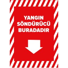 Renkli Reklam Yangın Söndürücü Buradadır Aşağı Ok Levhası (Sac Malzeme)