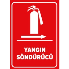 Renkli Reklam Yangın Söndürücü Sağa Ok Levhası (Sac Malzeme)