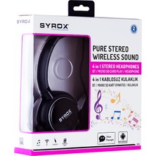 Syrox S16 Kablosuz Hafıza Kartlı Bluetooth Kulaküstü Kulaklık