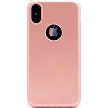 Case 4U Apple iPhone XS Max Kılıf Klasik Mat Renkli Yumuşak Premier Silikon Rose Gold