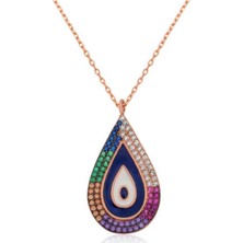 KENPAZAR Gumush Gümüş Damla Nazar Kolye