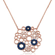 KENPAZAR Gumush Gümüş Mozaik Yuvarlak Kolye