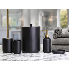By Selim Elegance 5 Parça Polyester Banyo Seti - Siyah