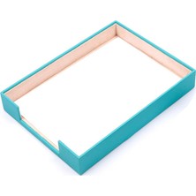 Güner Ofis Deri Evrak Rafı Turkuaz