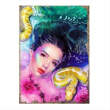 Cakasepetim Ahşap Tablo Yılan ve kadın